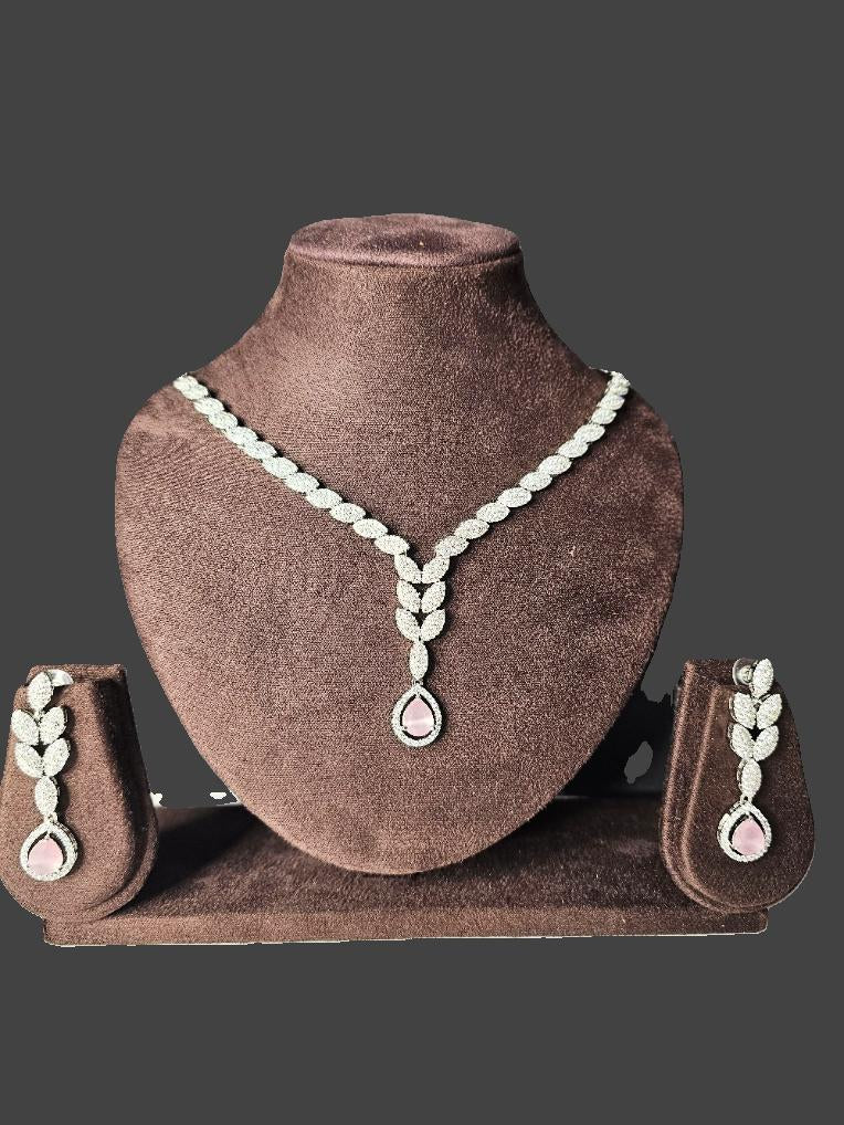 CZ NE0001 NECKLACE AND EARRING SET