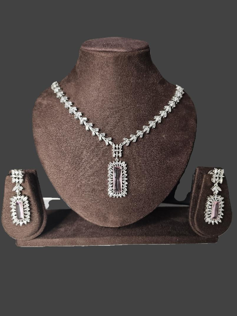 CZ NE0002-1 NECKLACE WITH EARRING SET