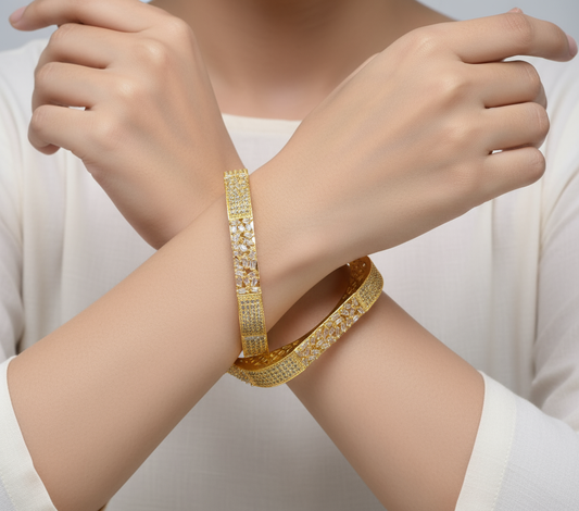 Elegant Golden Cubic Zirconia Bracelet