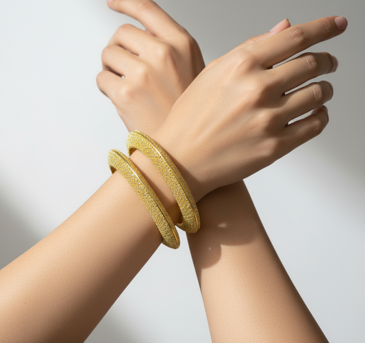 Exquisite Golden Cubic Zirconia Bangle
