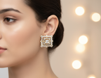 Golden Cubic Zirconia Earrings for Festive & Party Wear