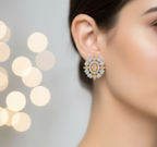 Exquisite Pink Cubic Zirconia Earrings – Wedding Collection