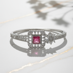 Exclusive Silver Bracelet with Pink Cubic Zirconia Stone