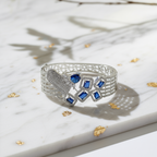 Elegant Silver Blue Cubic Zirconia Bracelet – Party & Festive Collection