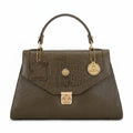 Manruya Brown Croc Texture Handbag | حقيبة مانرويا البنية بنقشة التمساح