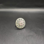Manruya Pink Blossom Halo Statement Ring - Rhodium-Plated Adjustable Cocktail Ring