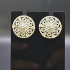 Manruya Silver Lace Floral Mandala Stud Earrings - أقراط الماندالا الفضية