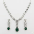 Luxury Crystal Drop Necklace & Earring Set for Women | طقم عقد وأقراط فاخر للنساء
