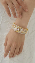 Duo-Tone Celestial Orbital Starburst Bracelet | سوار النجوم المداري الفاخر بلونين