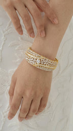 Duo-Tone Celestial Orbital Starburst Bracelet | سوار النجوم المداري الفاخر بلونين