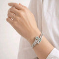 Ethereal Mint Serenity Silver-Tone Bracelet | سوار الرقي الفضي بأحجار النعناع الهادئة