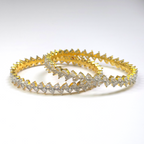 Exquisite Golden Cubic Zirconia Bangle Set – Wedding & Special Occasion Jewelry