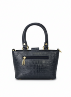 Blue Flap Small Croc Handbag – Elegant Mini Tote for Women