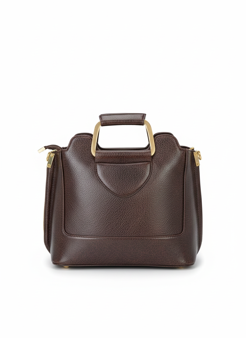 Brown Metal Handle Tote