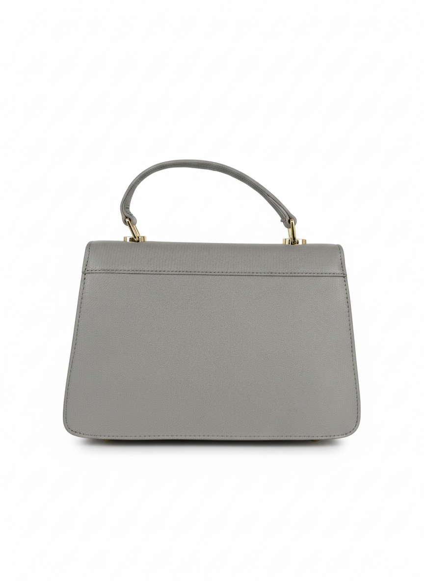 Grey Square Lock Sling Bag