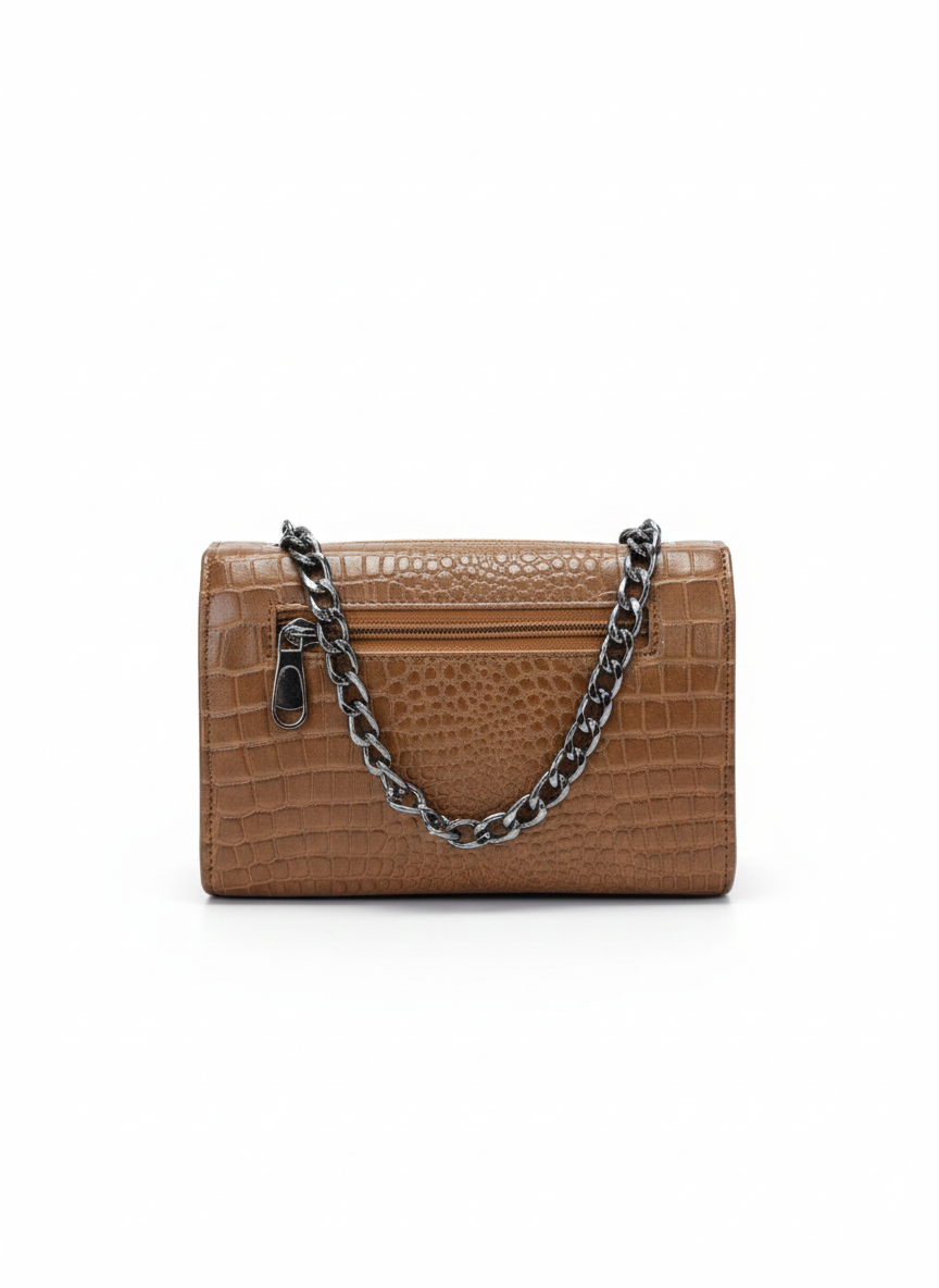 Brown Box Full Chain Handle Crossbody