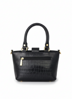 Black Flap Small Croc Handbag – Luxury Mini Tote