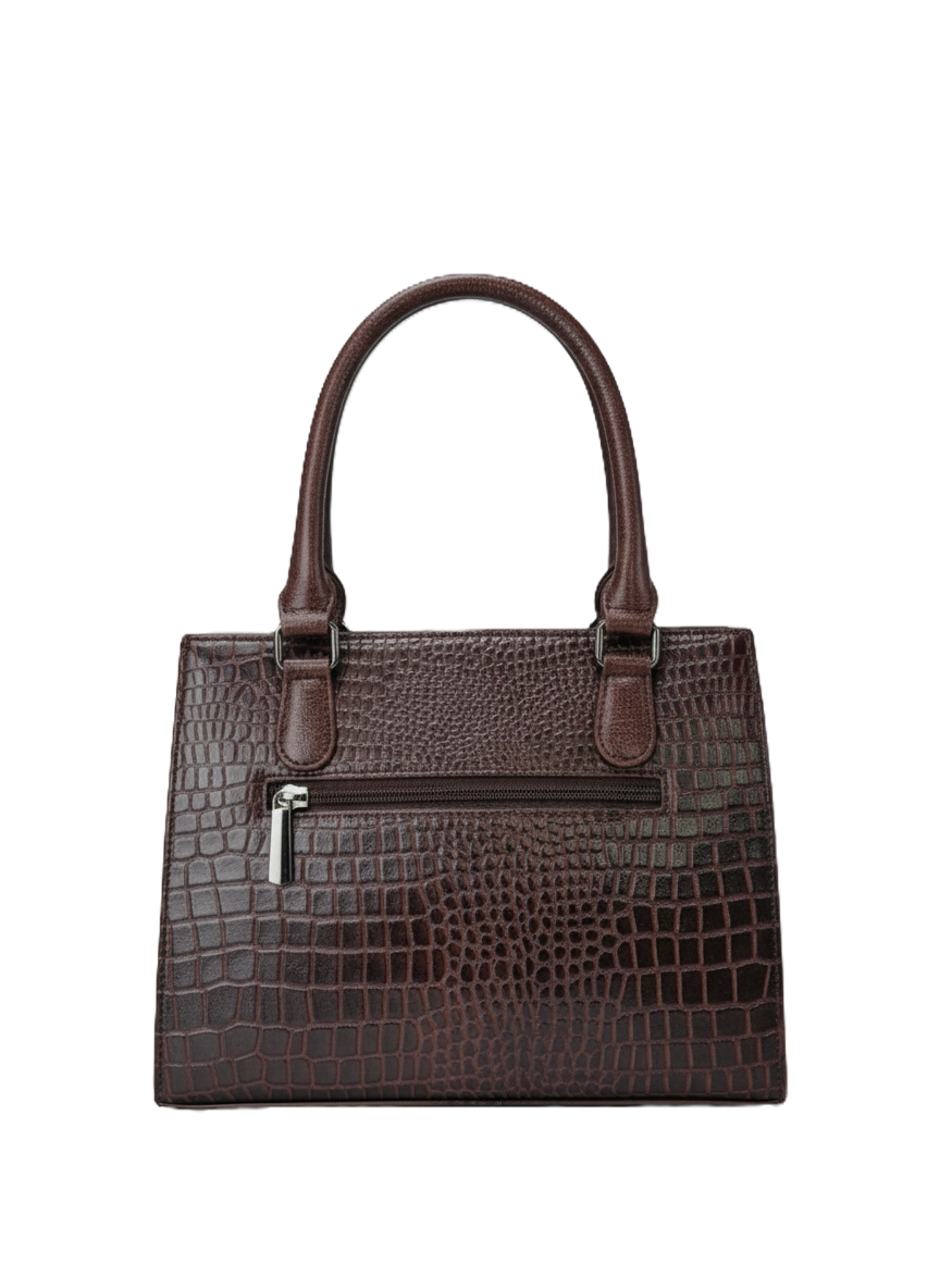 Cherry Plain Croc-Embossed Tote Bag
