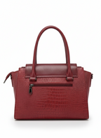 Maroon Full Croc Flap Handbag