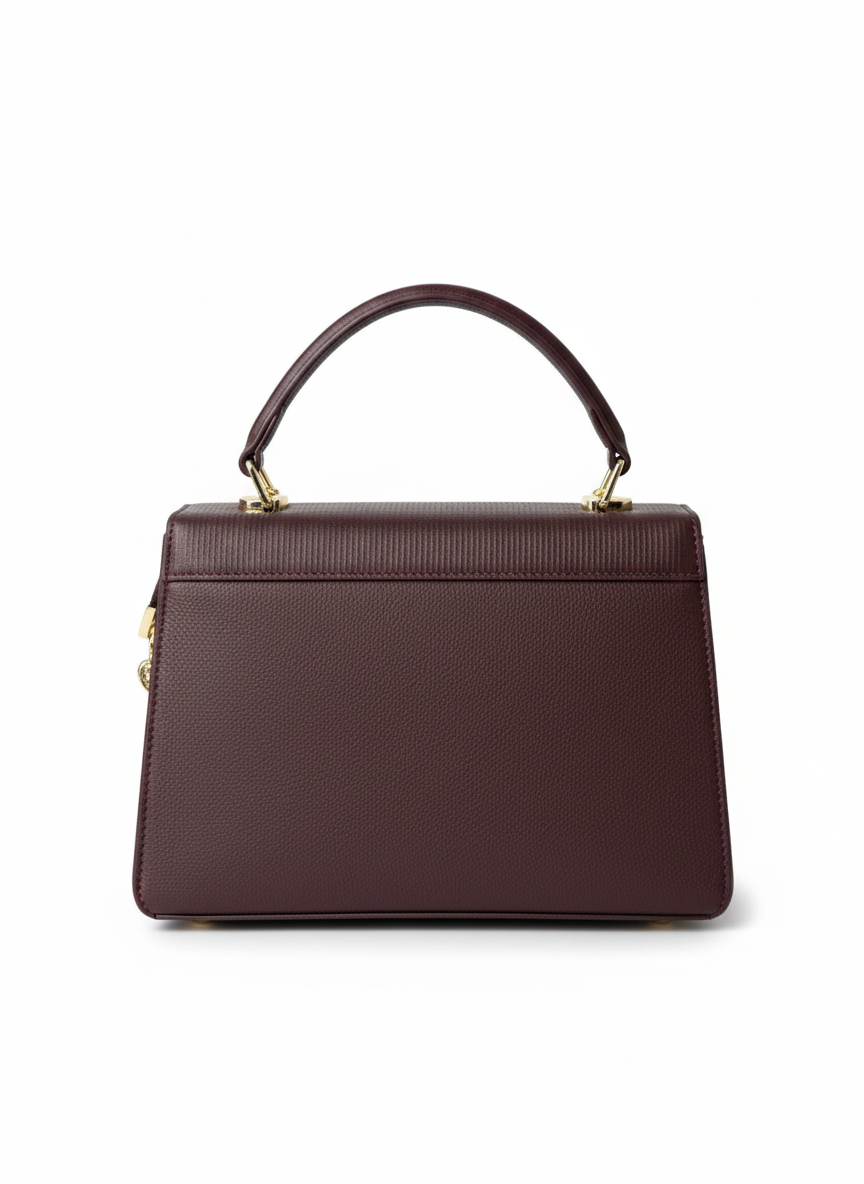 Brown Square Lock Sling Bag