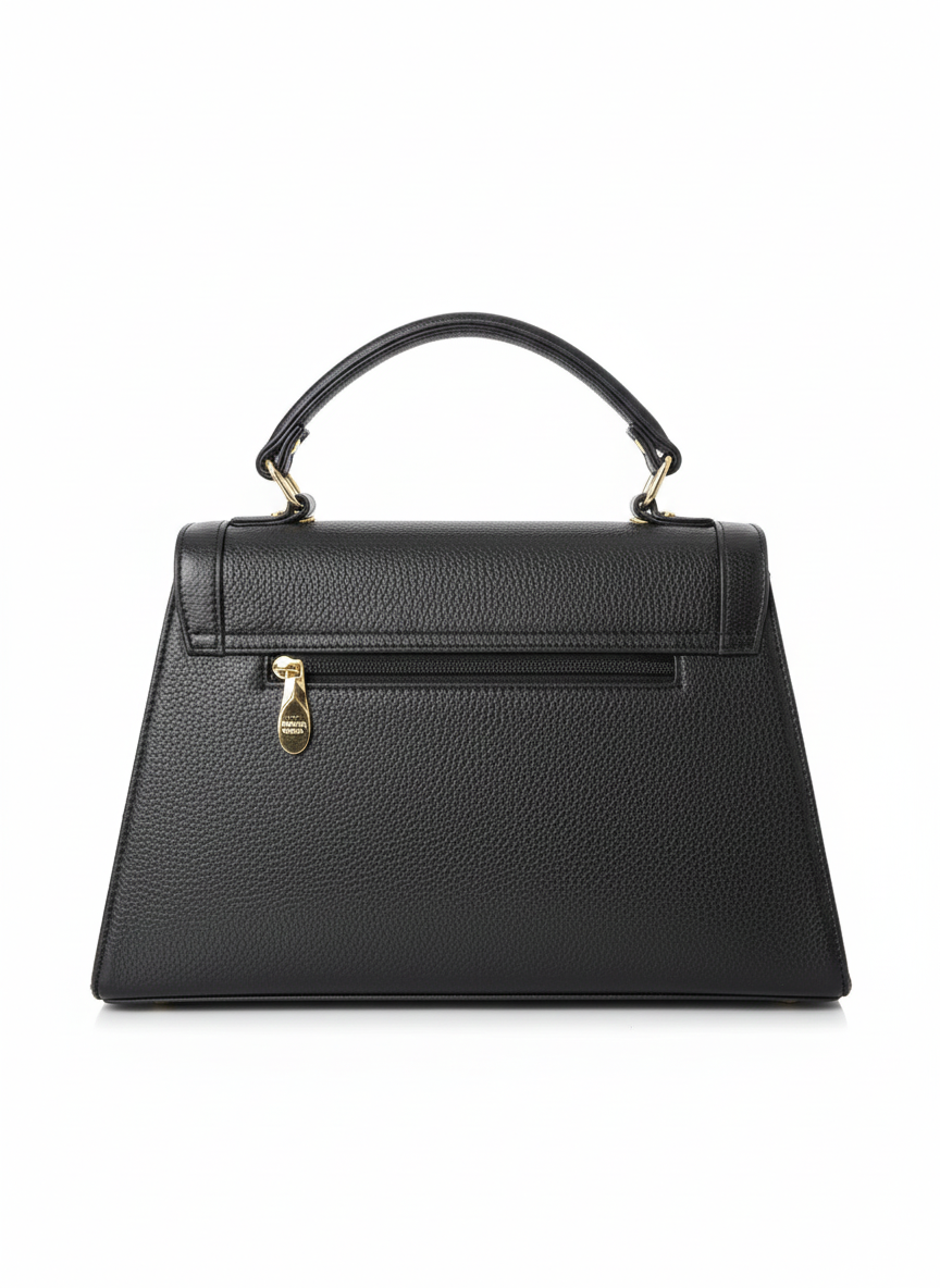Black Fancy Lock Handbag