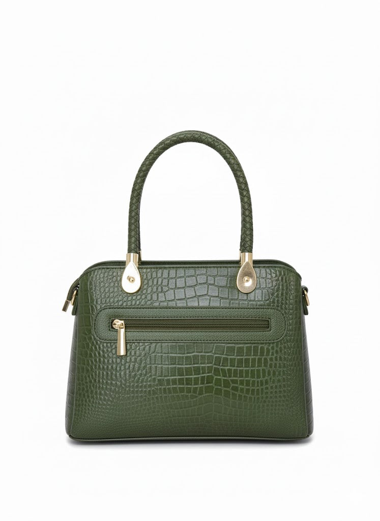 Green Cris-Cross Handle Handbag