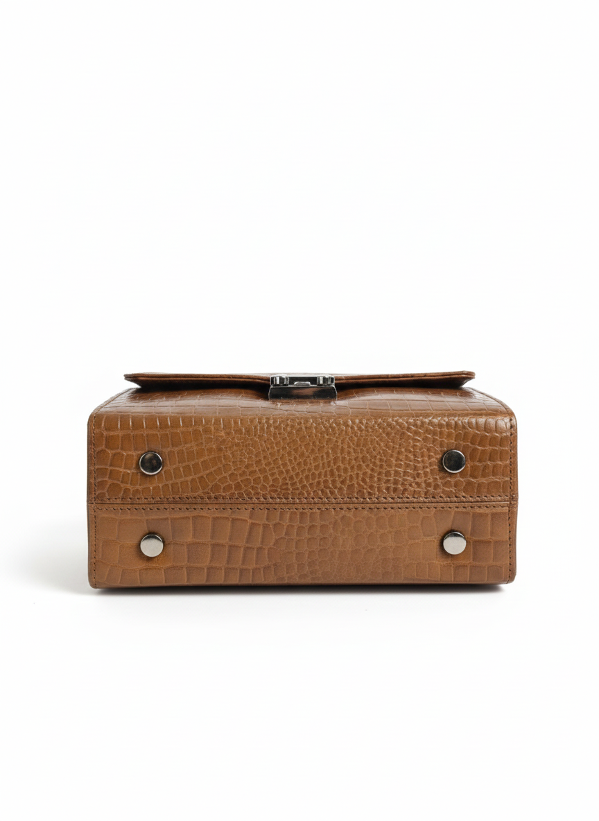 Brown Box Full Chain Handle Crossbody