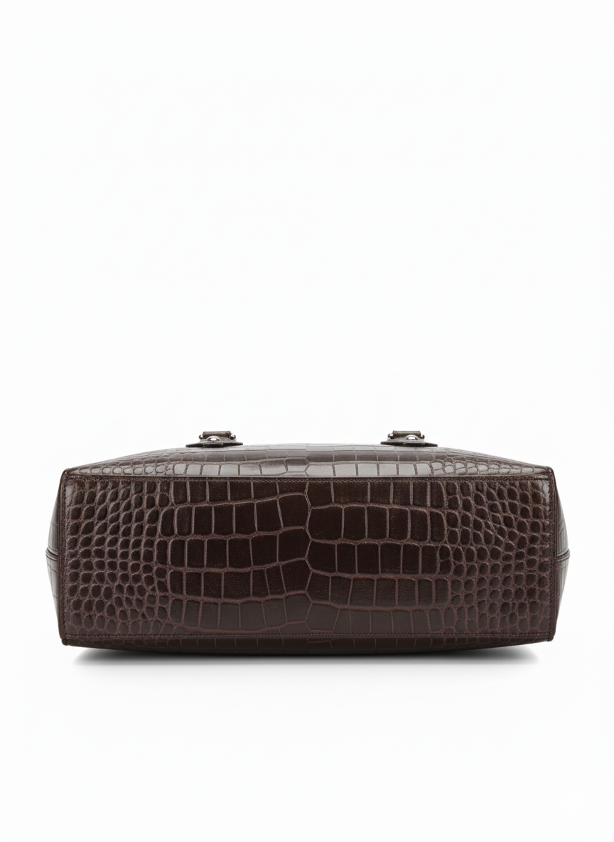 Cherry Plain Croc-Embossed Tote Bag