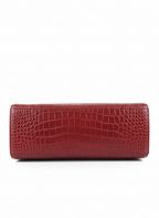 Maroon Full Croc Flap Handbag