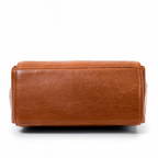 Brown Flap Push-Lock Handbag