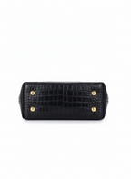 Black Flap Small Croc Handbag – Luxury Mini Tote