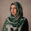 Premium Digital Print Modal Shayla – Emerald Marble Design | شيلة مودال فاخرة بطباعة رقمية – تصميم رخامي أخضر زمردي