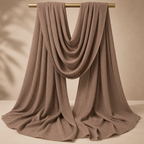 Manruya Premium Ribbed Jersey Shayla – Taupe | شيلة مانرويا جيرسي مضلعة فاخرة – تاوب