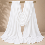 Manruya Premium Ribbed Jersey Shayla – White | شيلة مانرويا جيرسي مضلعة فاخرة – أبيض