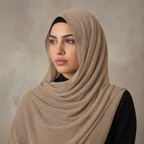 Manruya Premium Gold Dust Softy Shayla – Beige | شيلة مانرويا سوفتي فاخرة بلمعة ذهبية – بيج