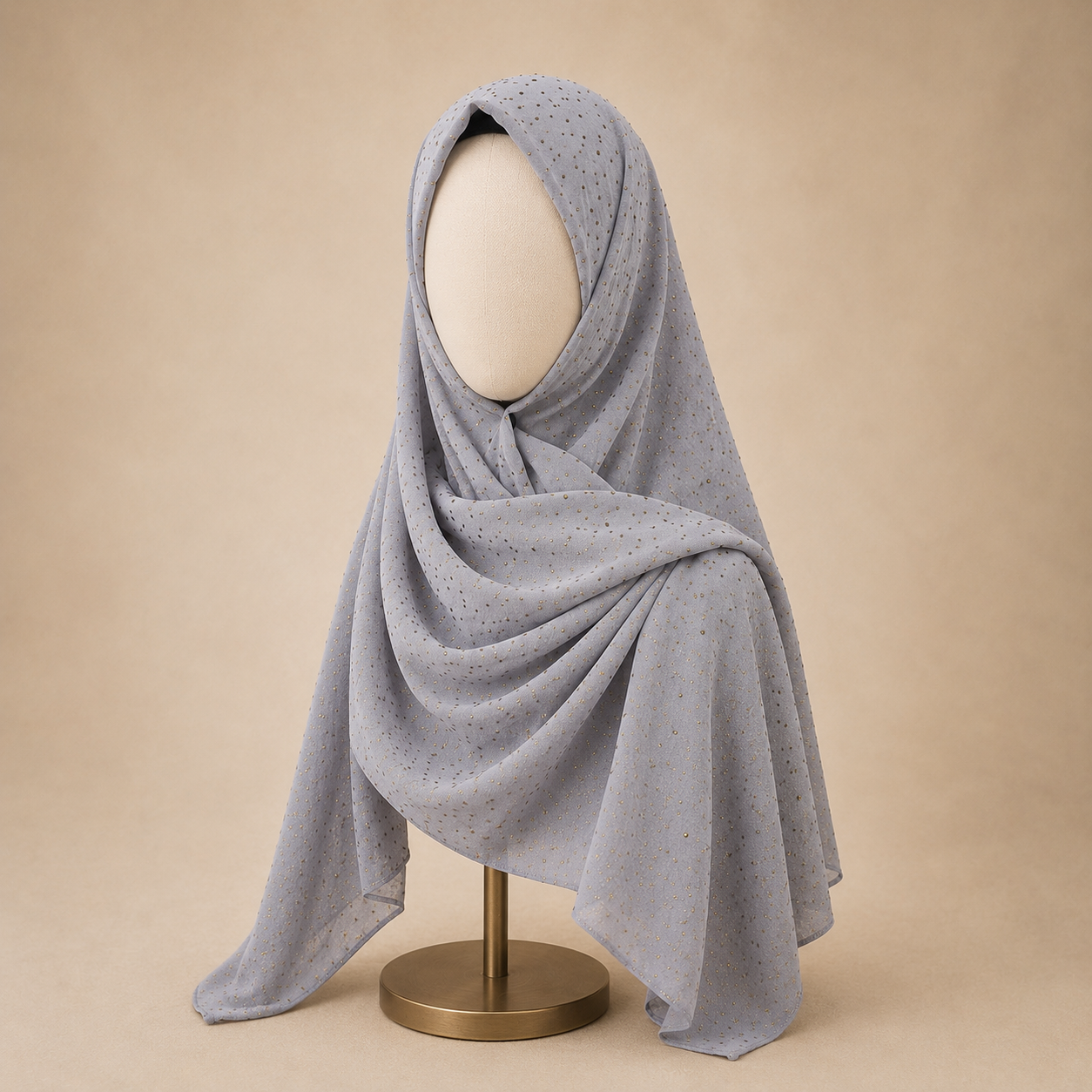 Manruya Premium Gold Dust Softy Shayla – Grey | شيلة مانرويا سوفتي فاخرة بلمعة ذهبية – رمادي
