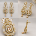 Manruya Antique Champagne Topaz Geometric Drop Earrings - أقراط التوباز الفيكتورية