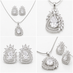 Manruya Crystal Teardrop Pendant Set | طقم قلادة مانرويا بالكريستال الدمعة