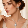 Manruya Crystal Blossom Pendant Set | طقم قلادة مانرويا كريستال بلوسوم