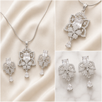 Manruya Crystal Blossom Pendant Set | طقم قلادة مانرويا كريستال بلوسوم