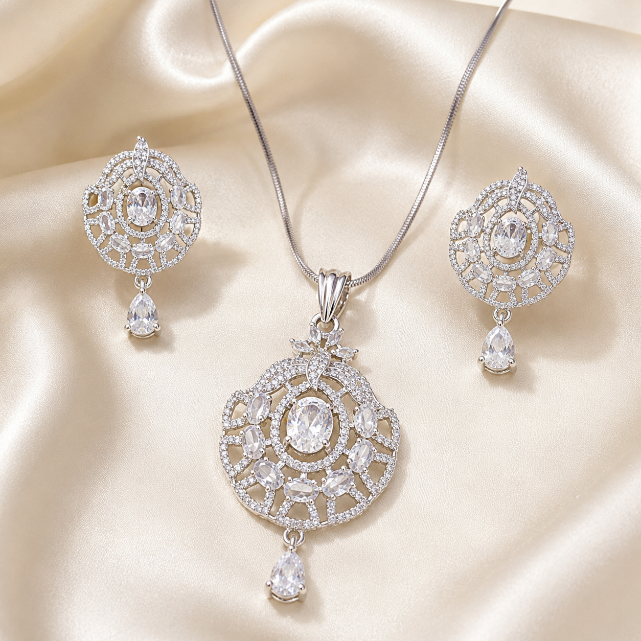 Manruya Crystal Royale Pendant Set | طقم قلادة مانرويا كريستال رويال
