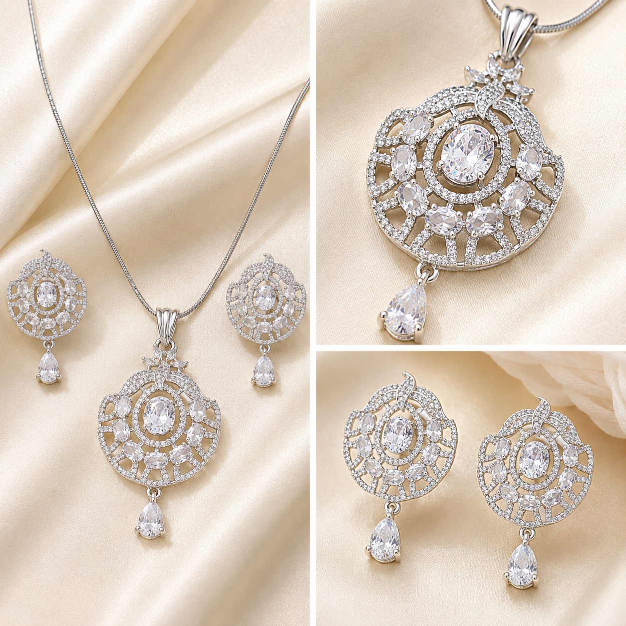 Manruya Crystal Royale Pendant Set | طقم قلادة مانرويا كريستال رويال