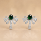 Emerald Green Statement Earrings for Women | أقراط زمردية فاخرة للنساء