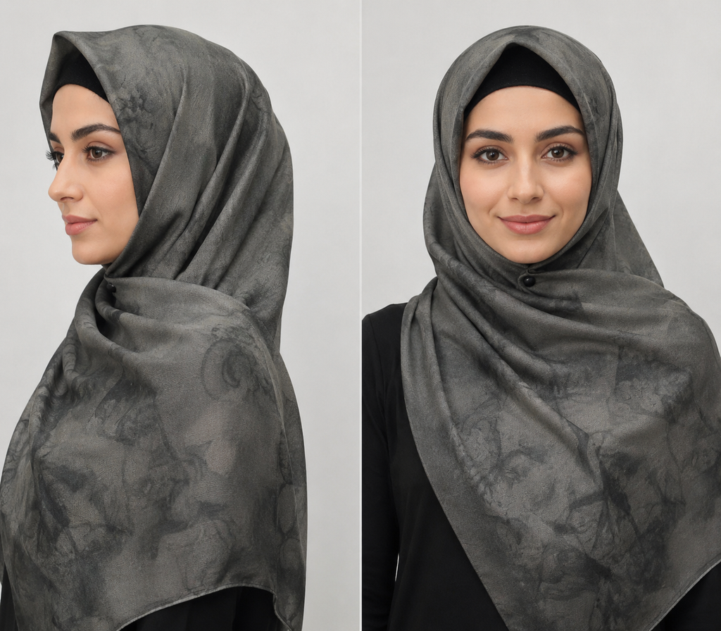 Luxury Smoky Marble Modal Shayla Hijab | شيلة مودال فاخرة بنقشة دخانية رخامية - Fabric Modal | القماش مودال