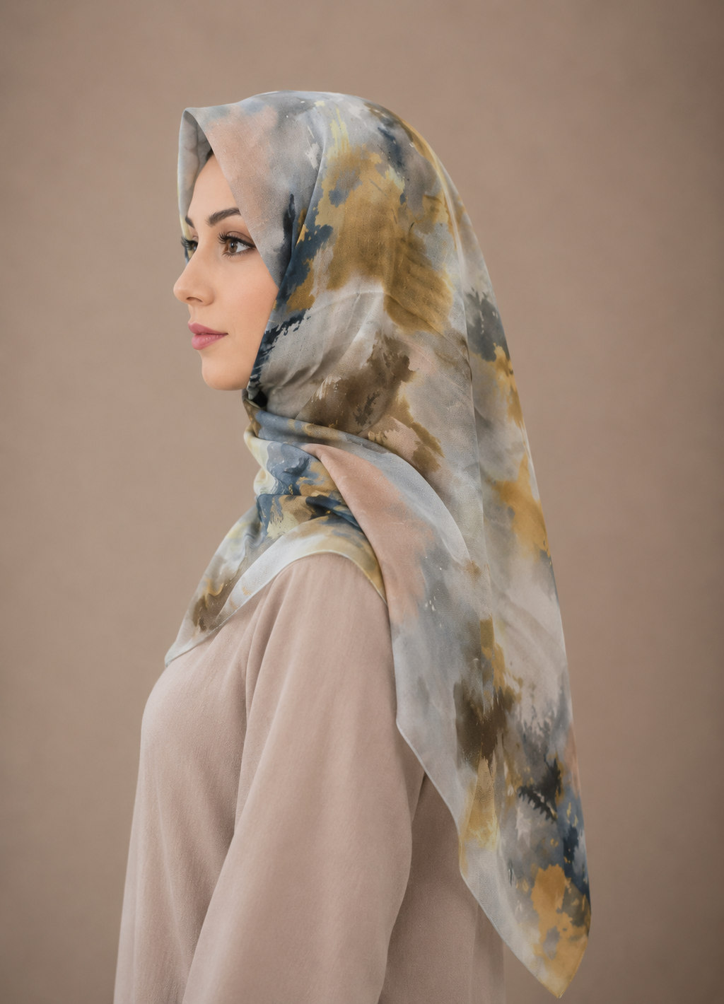 Luxury Abstract Print Modal Shayla Hijab | شيلة مودال فاخرة بنقشة فنية عصرية - Fabric Modal | القماش مودال
