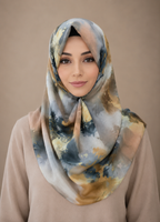Luxury Abstract Print Modal Shayla Hijab | شيلة مودال فاخرة بنقشة فنية عصرية - Fabric Modal | القماش مودال