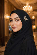 Luxury Floral Pearl Hijab Brooch | بروش حجاب فاخر بتصميم زهري ولؤلؤ