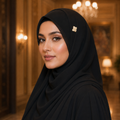 Luxury Crystal Hijab Brooch Gold Finish | بروش حجاب كريستال فاخر ذهبي