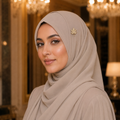 Luxury Leaf Crystal Hijab Brooch Gold Finish | بروش حجاب ورقة كريستال فاخر ذهبي
