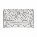 Manruya White Pearl Beaded Clutch | كلتش مانرويا الأبيض المطرز باللؤلؤ والخرز